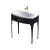 Szafka jednoszufladowa czarna z biała umywalka  Louis 82 cm na nogach Oristo