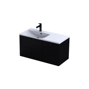 Szafka z umywalką lewą  i cargo  100 cm  czarna Siena Oristo  or45-100-p -8 **Wysyłka gratis**