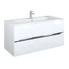 Oristo szafka łazienkowa   wisząca  pod umywalkowa 120 cm, dwie szuflady,białaor33-sd2s-120-1-c,.