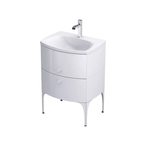 Szafka Louis 62 cm biała na nogach.