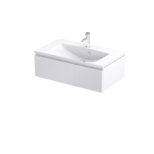 Szafka 1 szuflada ryflowana biały mat Oristo OR36-SD1S-80-2R