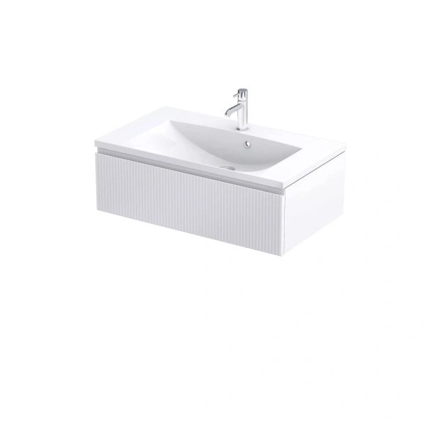 Szafka 1 szuflada ryflowana biały mat Oristo OR36-SD1S-80-2R