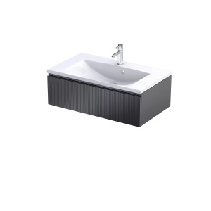 Szafka 1 szuflada  czarny mat ryflowana Oristo OR36-SD1S-80-80R
