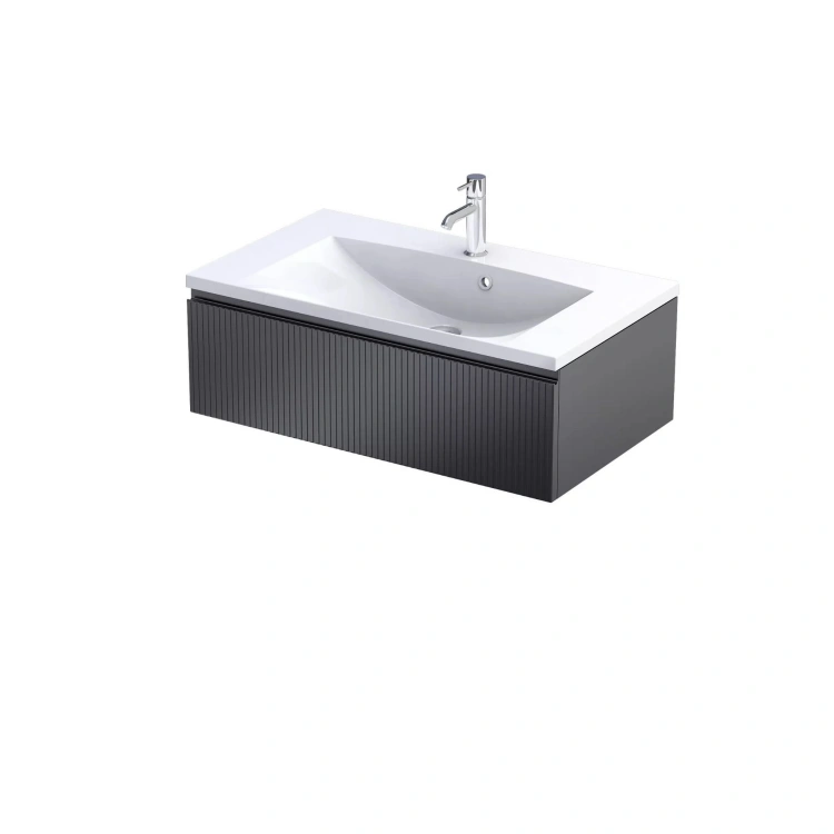 szafka 80 cm jedna szuflada kolor czarny mar ryflowana