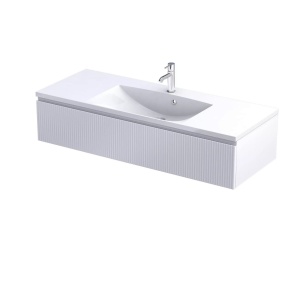 Szafka 1 szuflada ryflowana biały mat Oristo OR36-SD1S-120-2R 