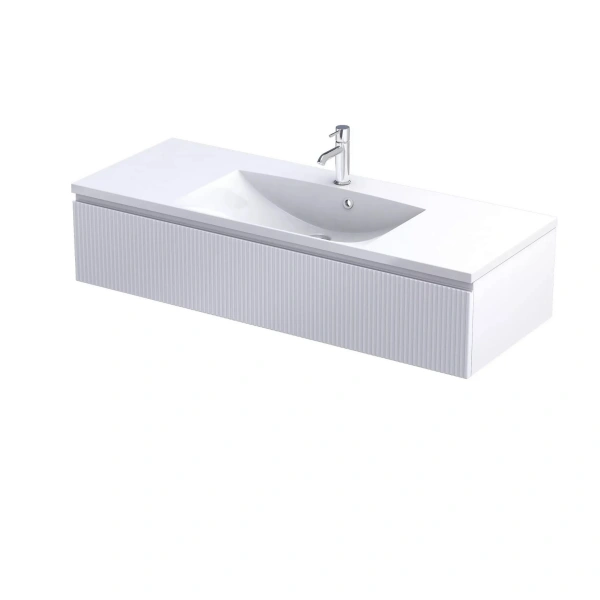 Szafka 1 szuflada ryflowana biały mat Oristo OR36-SD1S-120-2R 