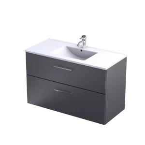 Zestaw szafka-umywalka 100 grafit  Geo Oristo KI01-ZD2S-100-6