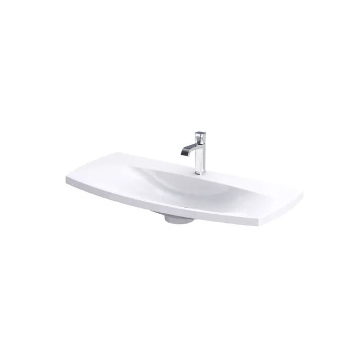 umywalka konglomeratowa biały mat 102 cm zaokrąglona