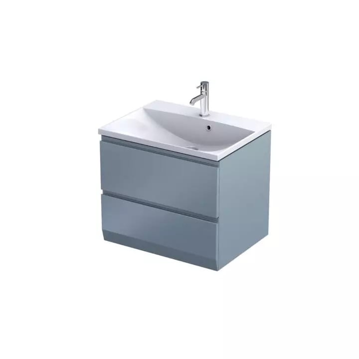 Szafka do umywalki dwie szuflady 60 cm kolor szaroniebieski mat seria Brylant Firmy Oristo