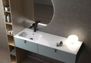 Meble łazienkowe Siena Firmy Oristo kolor szaroniebieski.