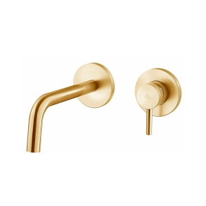 Bateria umywalkowa, ścienna, złoty szczotkowany, Paffoni, Light, lig006HGSP Dostawa GRATIS !!!   