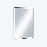 Lustro łazienkowe Corido 60/80 w czarnej ramie z oświetleniem led.