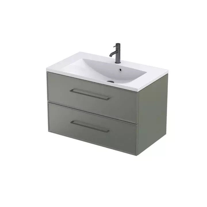 Szafka 80 dwuszufladowa kolor oliwkowy model Lagom.