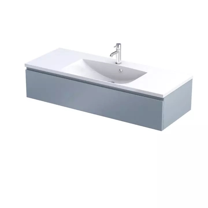 Szafka łazienkowa jedna szuflada kolor szaroniebieska model Brylant 120 cm.