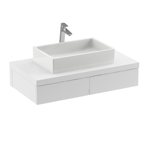 Szafka łazienkowa model Formy Firmy Ravak wraz z umywalka nablatowa .