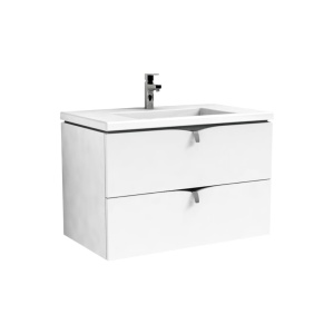 Szafka do umywalki do blatu Oristo Siena 80 cm biały połysk OR45-SD2S-80-1.