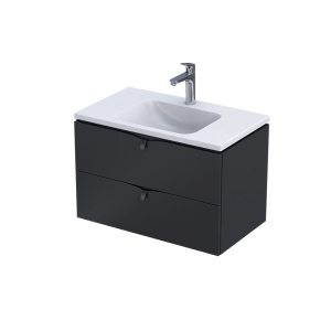 Szafka czarna łazienkowa Siena  Oristo  czarna  80  OR45-SD2S-80-8