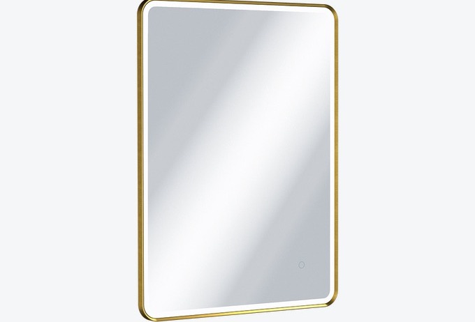 Lustro w ramie złoto szczotkowane z oświetleniem led model Corido rozmiar 60x80.